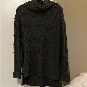 NWOT Gretchen Scott Knot Enough Knit Turtleneck Sweater in Charcoal size  XXL